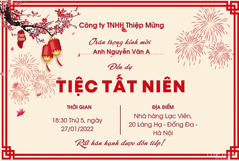 Thiệp mời Year End Party - Luxtour 9